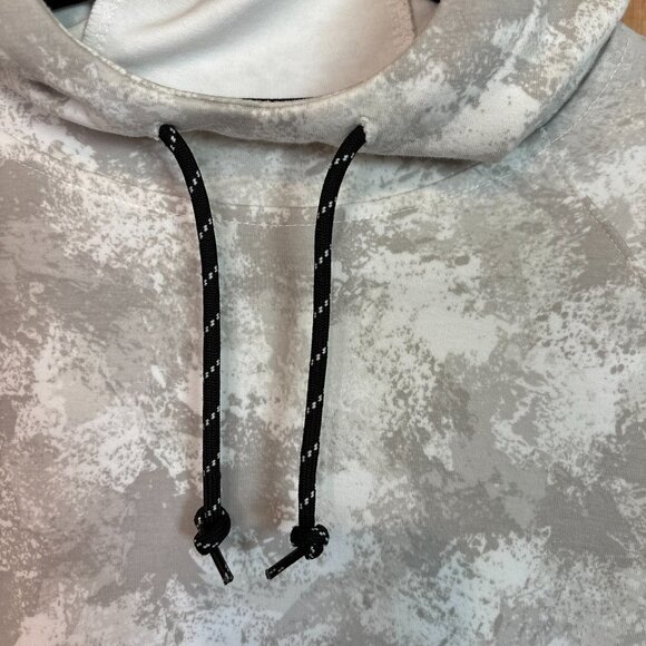 Old Navy Active Dynamic Fleece Pullover Hoodie S Small White Tan Design EUC - Picture 5 of 6